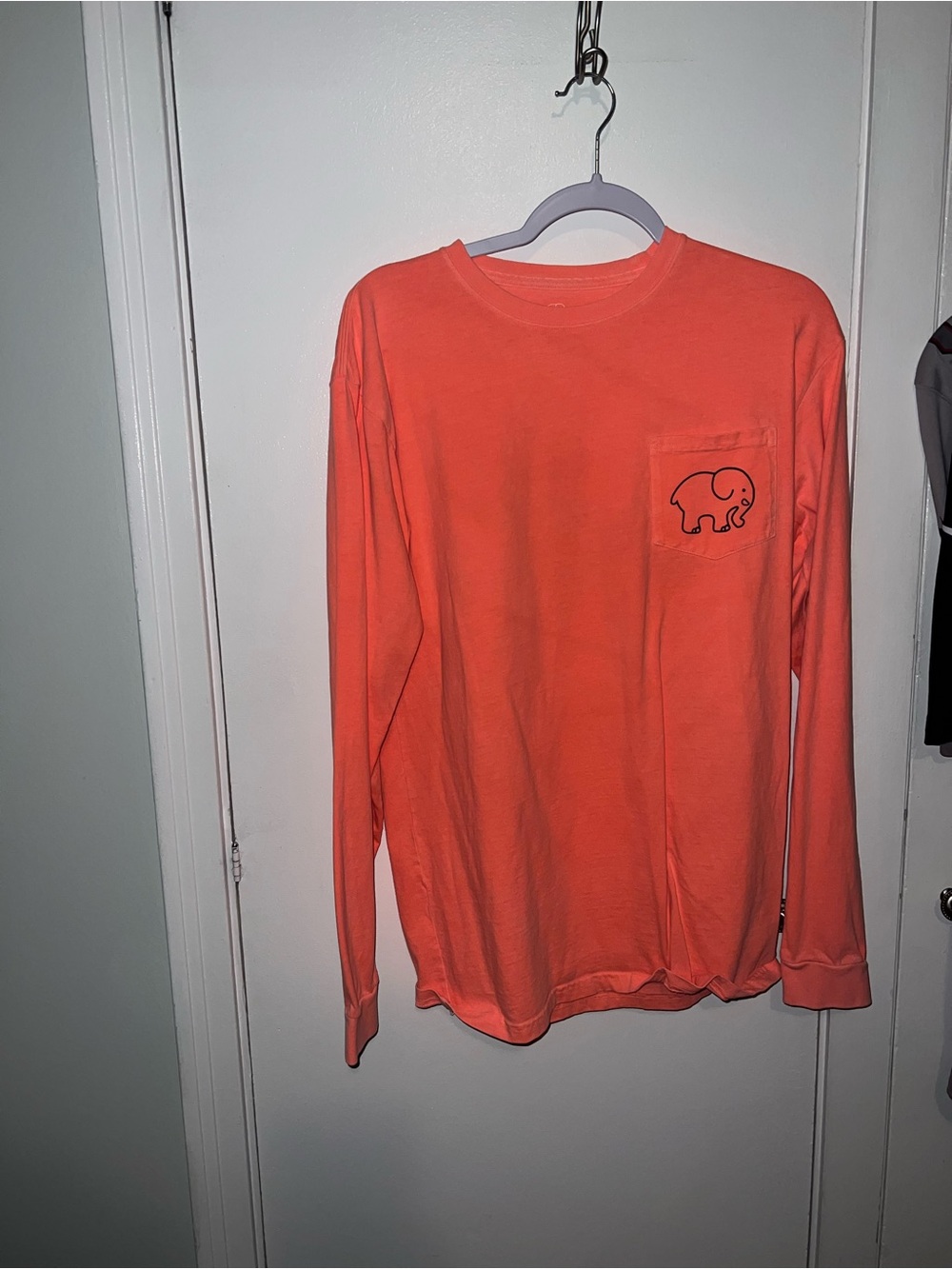 ivory ella Coral Long Sleeve Pocket Tee with Elephant Logo